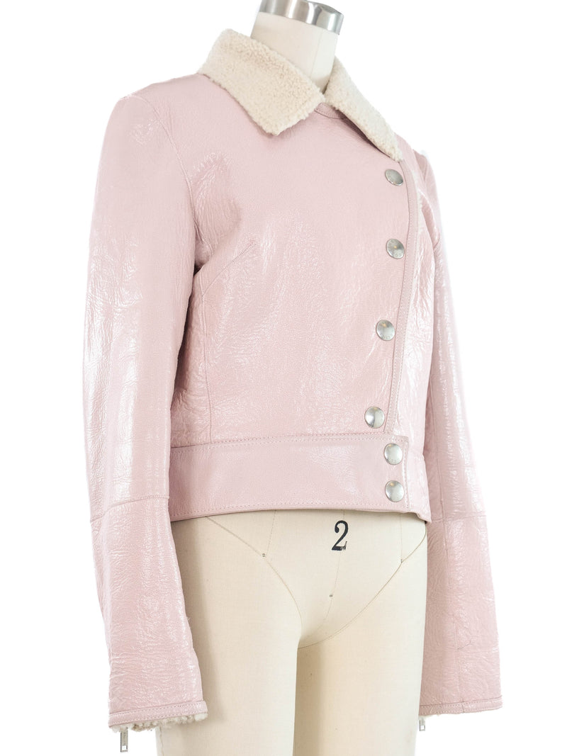 Celine Pink Shearling Jacket