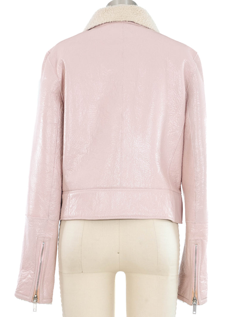 Celine Pink Shearling Jacket