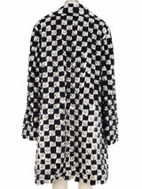 2019 Celine Studded Checkered Fur Coat