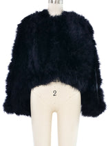 Black Marabou Feather Crop Jacket