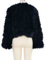Black Marabou Feather Crop Jacket