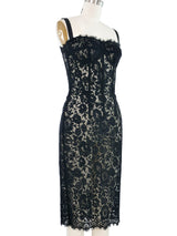 Dolce & Gabbana Sheer Black Lace Cocktail Dress