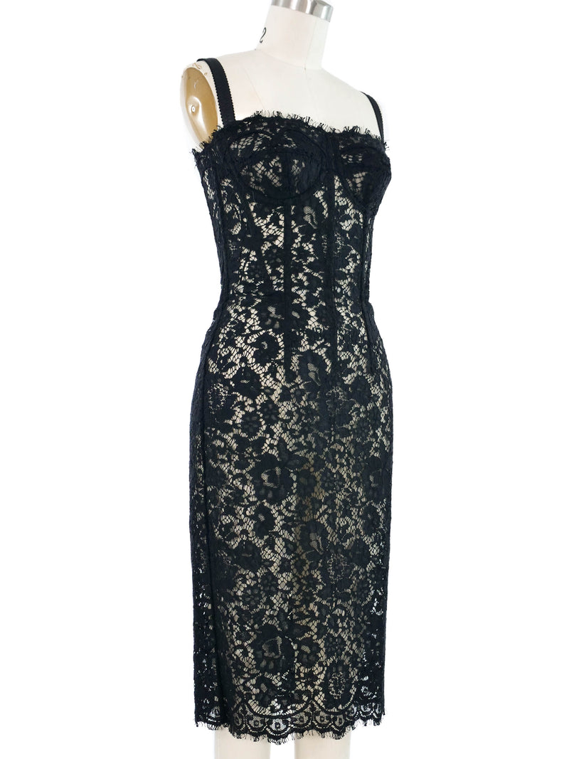Dolce & Gabbana Sheer Black Lace Cocktail Dress