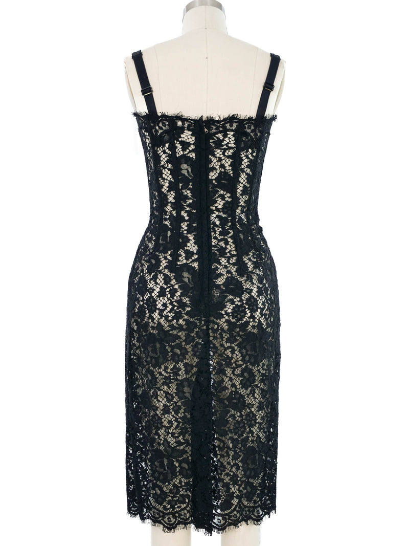 Dolce & Gabbana Sheer Black Lace Cocktail Dress