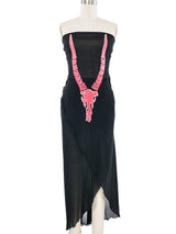 Jean Claude Jitrois Skull Applique Mesh Dress