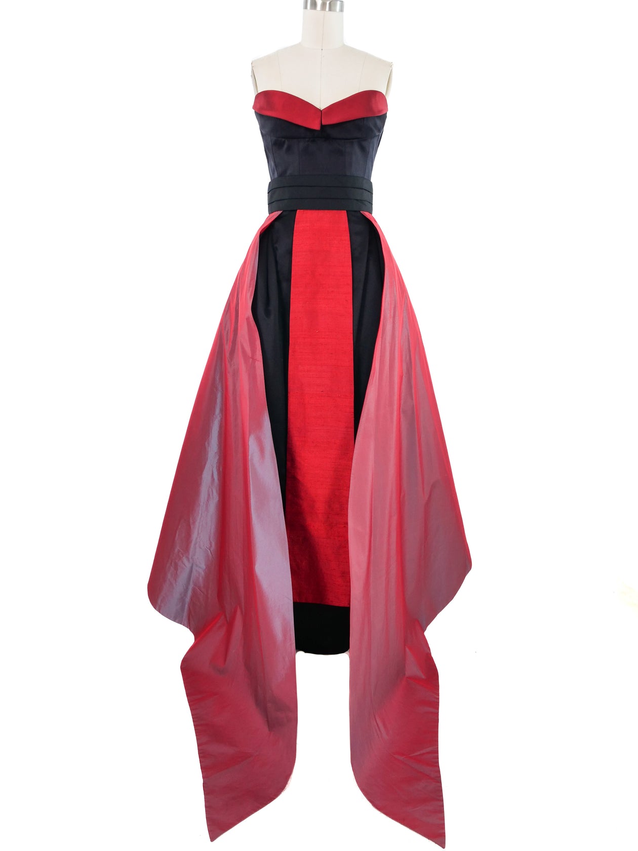 open lace back dress Iridescent Plunge Maxi Dress Red main image 1