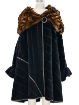 Fendi Fur Trimmed Swing Coat