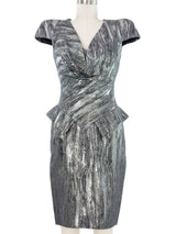 2009 Alexander McQueen Silvertone Jacquard Dress Dress arcadeshops.com