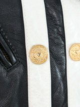 Moschino Black and White Leather Moto Jacket