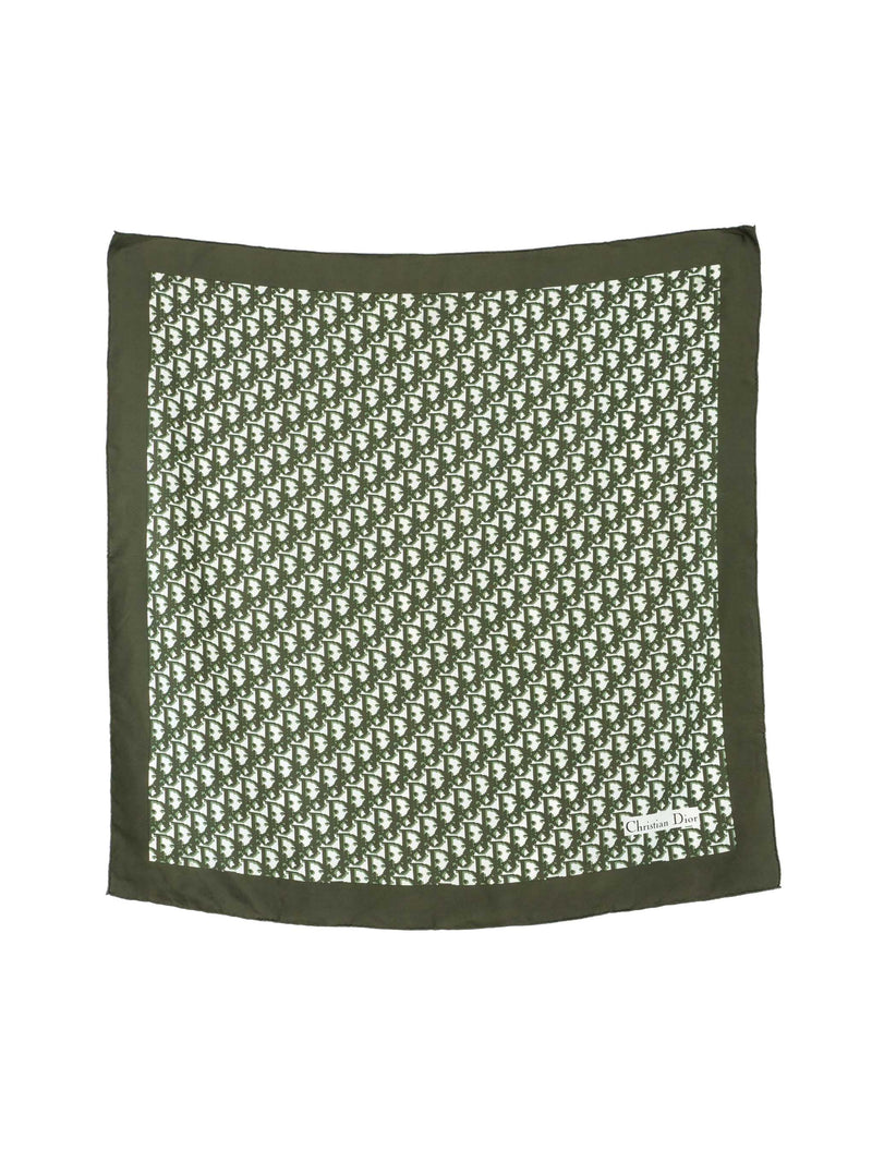 Christian Dior Green Oblique Logo Scarf Accessory arcadeshops.com