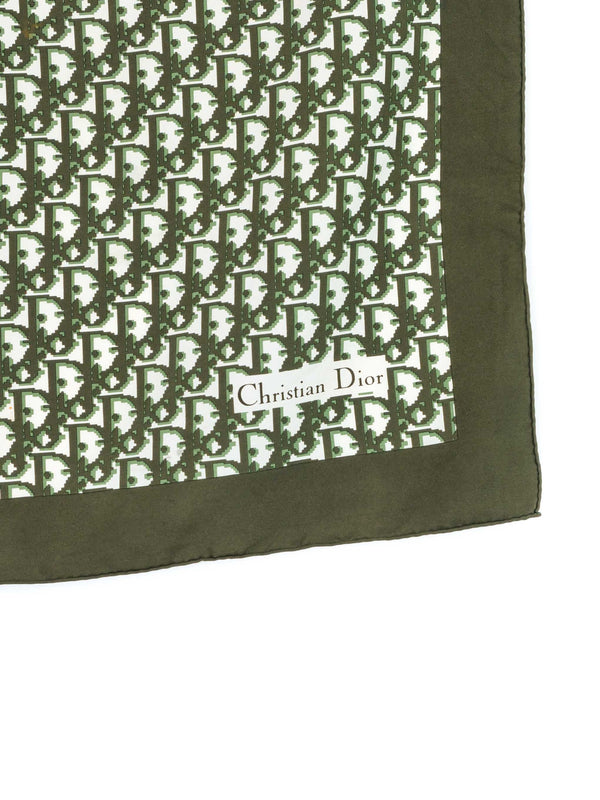 Christian Dior Green Oblique Logo Scarf Accessory arcadeshops.com