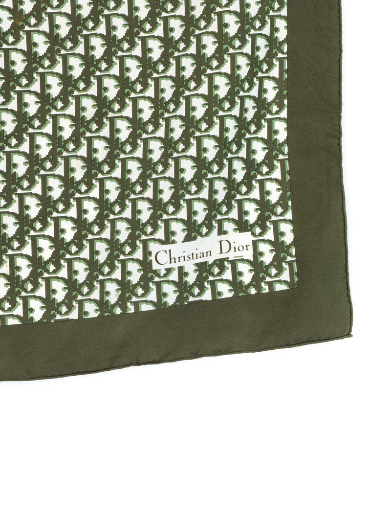 Christian Dior Green Oblique Logo Scarf Accessory arcadeshops.com