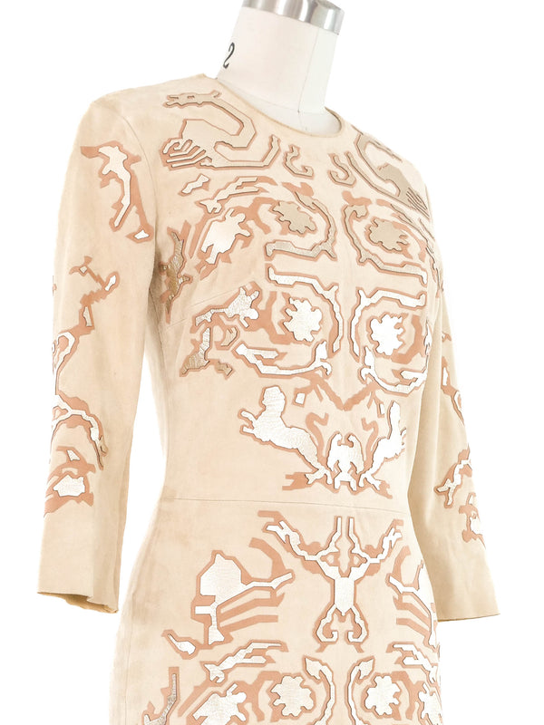 Jitrois Metallic Applique Suede Dress Dress arcadeshops.com