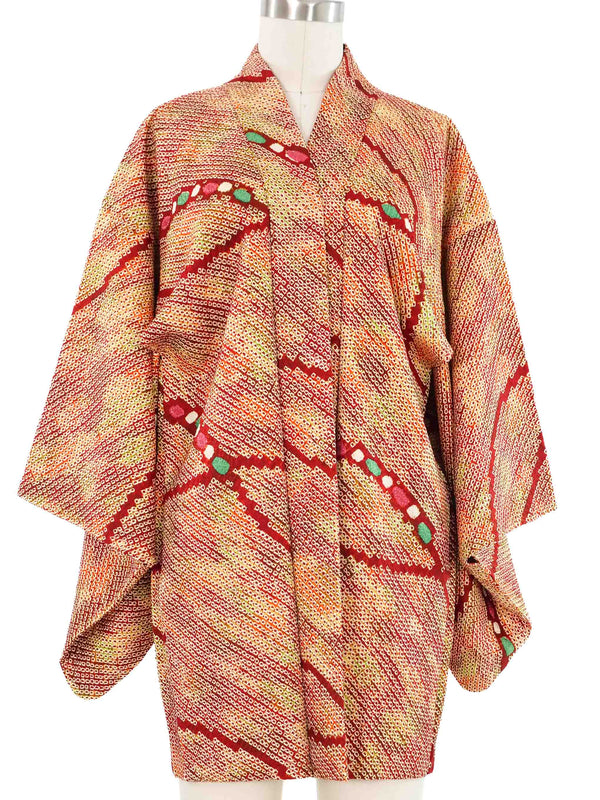 Rust Shibori Haori Kimono Jacket arcadeshops.com