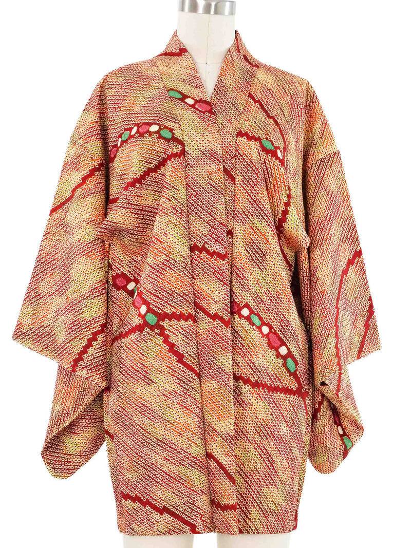 Rust Shibori Haori Kimono Jacket arcadeshops.com
