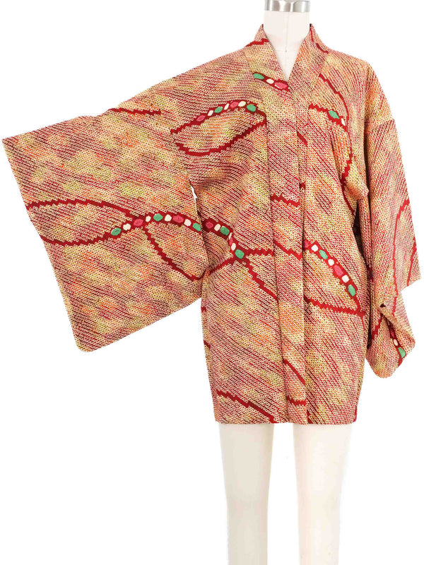 Rust Shibori Haori Kimono Jacket arcadeshops.com