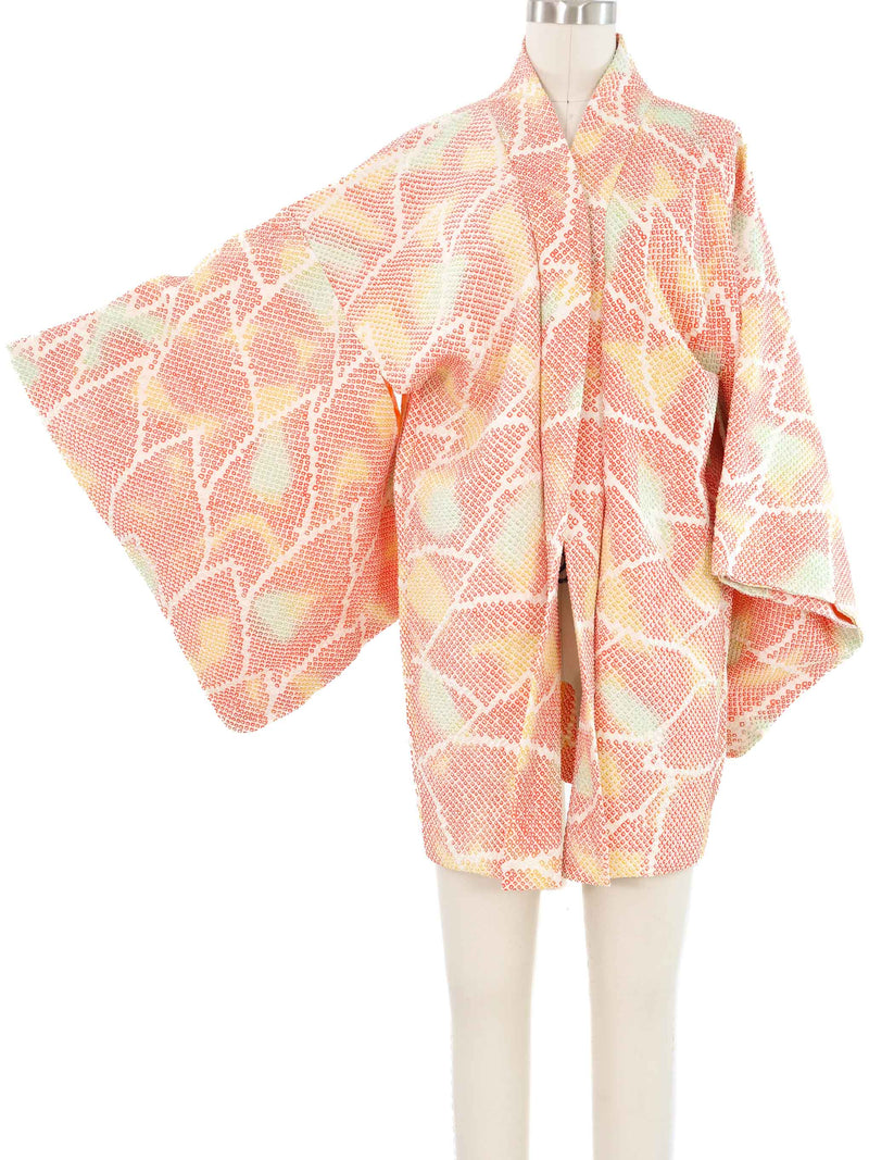 Rainbow Shibori Haori Kimono Jacket arcadeshops.com