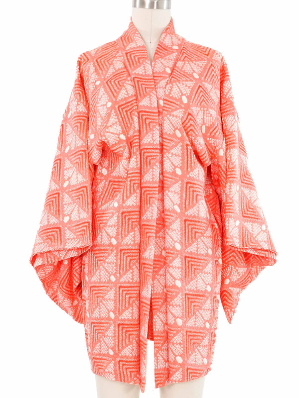 Peach Pink Shibori Haori Kimono Jacket arcadeshops.com