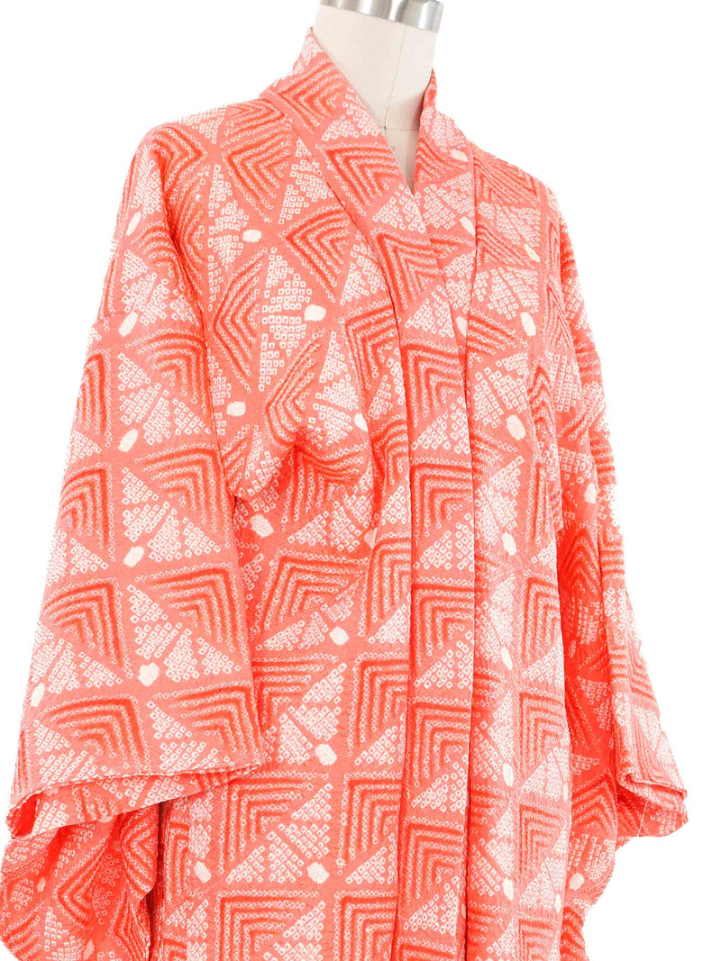 Peach Pink Shibori Haori Kimono Jacket arcadeshops.com
