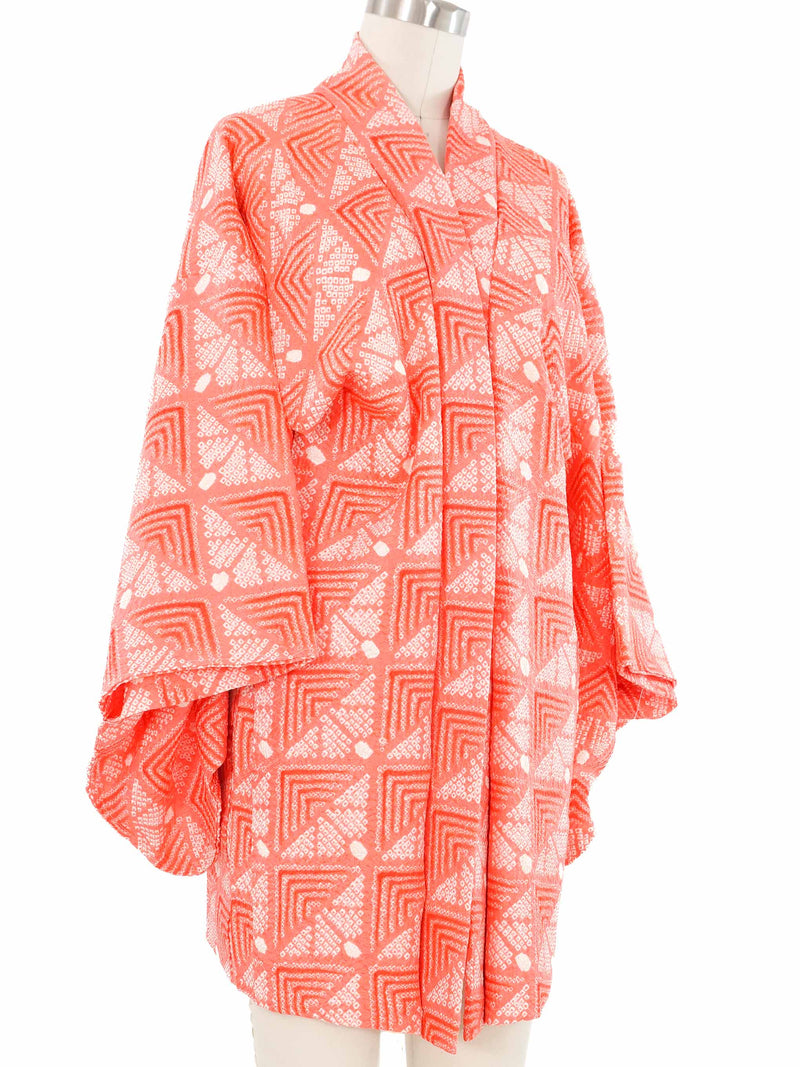 Peach Pink Shibori Haori Kimono Jacket arcadeshops.com