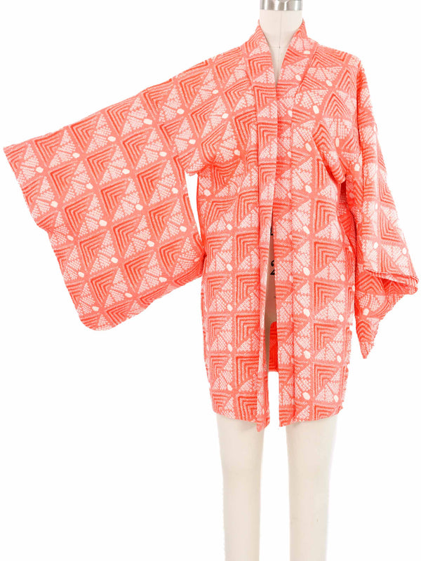 Peach Pink Shibori Haori Kimono Jacket arcadeshops.com