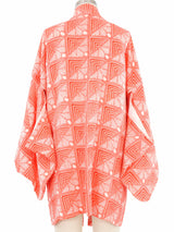 Peach Pink Shibori Haori Kimono Jacket arcadeshops.com