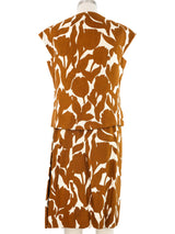 Geoffrey Beene Ochre Tulip Print Skirt Ensemble Suit arcadeshops.com