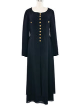 Gemma Kahng Black Wool Crepe Shirt Dress Dress arcadeshops.com