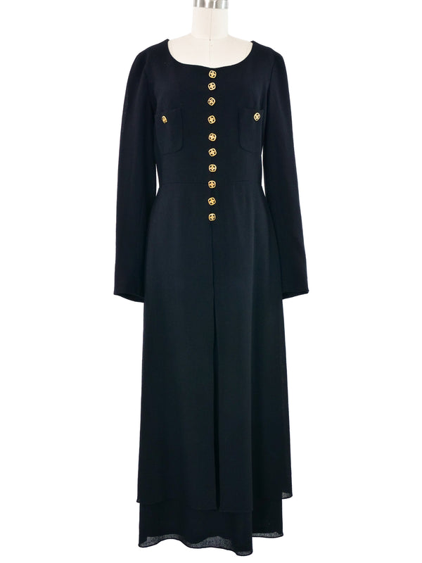 Gemma Kahng Black Wool Crepe Shirt Dress Dress arcadeshops.com
