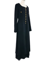 Gemma Kahng Black Wool Crepe Shirt Dress Dress arcadeshops.com