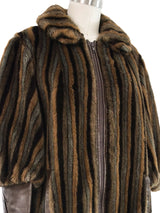 Lilli Ann Striped Faux Fur Jacket Jacket arcadeshops.com