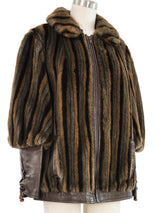 Lilli Ann Striped Faux Fur Jacket Jacket arcadeshops.com