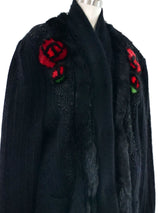 Rosette Fur Trimmed Angora Cardigan Jacket arcadeshops.com