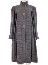 1970s Krizia Gray Houndstooth Smock Coat Outerwear arcadeshops.com