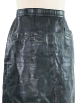 Yves Saint Laurent Black Leather Mini Skirt Jacket arcadeshops.com