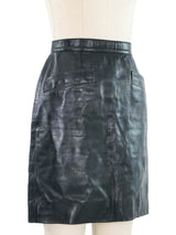 Yves Saint Laurent Black Leather Mini Skirt Jacket arcadeshops.com