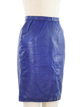 Yves Saint Laurent Purple Leather Mini Skirt Jacket arcadeshops.com