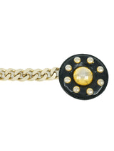 Yves Saint Laurent Black Studded Buckle Chain Belt Accessory arcadeshops.com