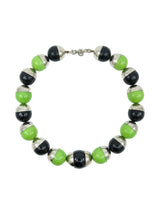 Yves Saint Laurent Modernist Green Beaded Necklace Jewelry arcadeshops.com