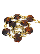 Yves Saint Laurent Tortoise Hexagon Link Chain Belt Accessory arcadeshops.com