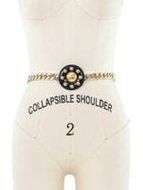 Yves Saint Laurent Black Studded Buckle Chain Belt Accessory arcadeshops.com