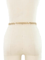 Yves Saint Laurent Black Studded Buckle Chain Belt Accessory arcadeshops.com