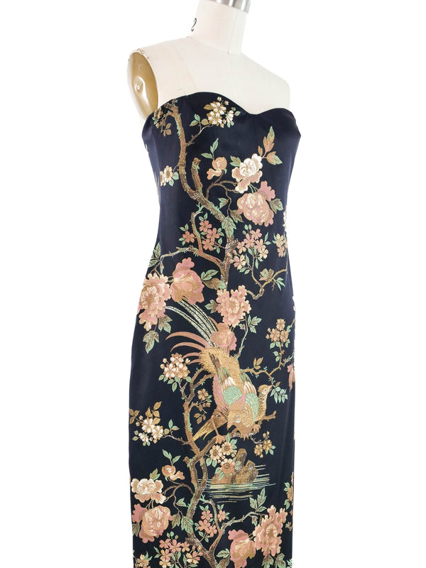 Roberto Cavalli Printed Satin Gown Dress arcadeshops.com