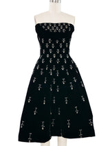 1950s Ceil Chapman Embellished Velvet Dress Dress arcadeshops.com