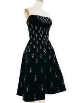 1950s Ceil Chapman Embellished Velvet Dress Dress arcadeshops.com