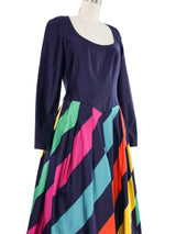 Louis Feraud Rainbow Striped Gown Dress arcadeshops.com