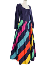 Louis Feraud Rainbow Striped Gown Dress arcadeshops.com