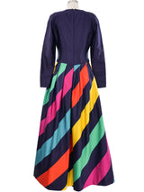Louis Feraud Rainbow Striped Gown Dress arcadeshops.com