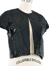 Victor Costa Black Sequin Top Top arcadeshops.com