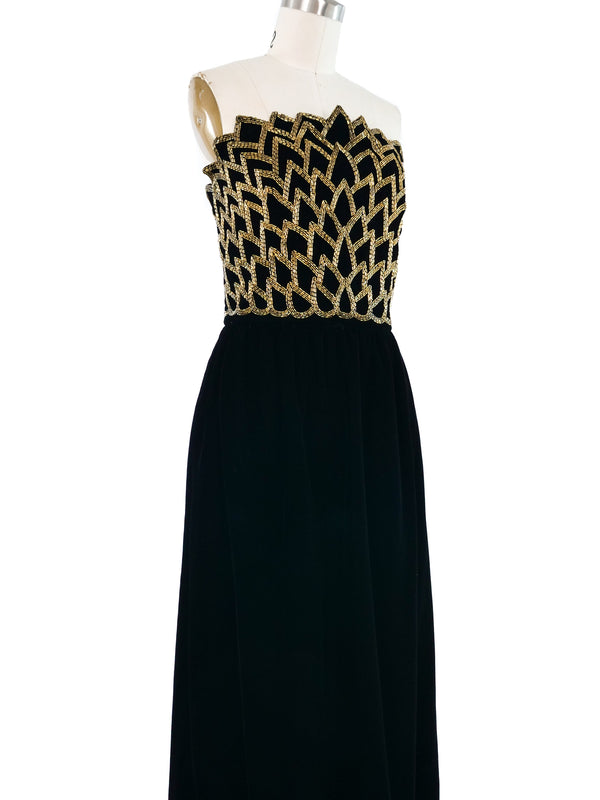 Michael Novarese Embellished Velvet Gown Dress arcadeshops.com
